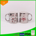 ceramic coffee mug, metalic coffee cups, 11oz standard silver mug
